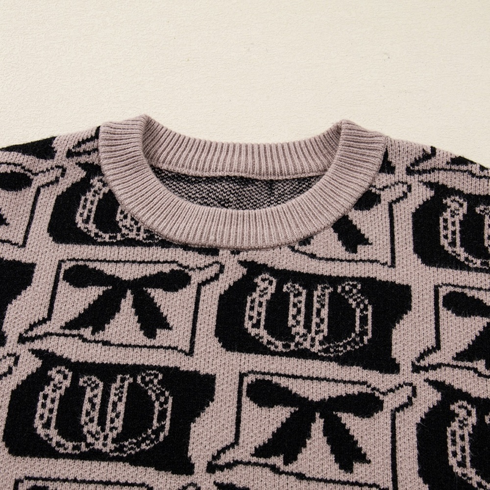 Horseshoe & Bow Stylish Brown and Black Sweater sm, med, lg - Picture 4 of 9